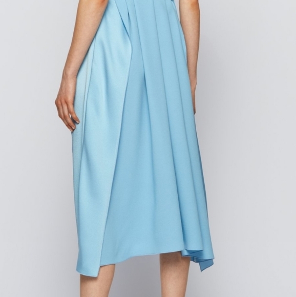 Kimono Sleeve Dress In Crepe/Satin trim - Lt.Blue Sold Out HUGO BOSS Size US 8 - Picture 5 of 14